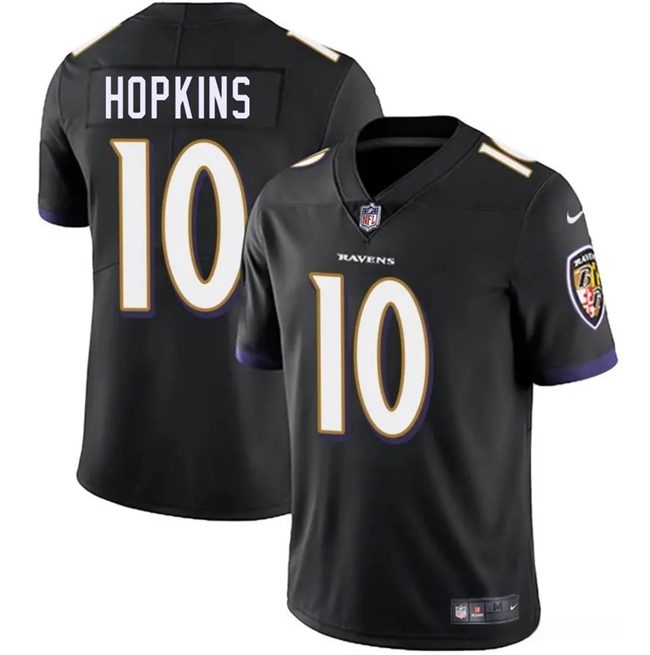 Youth Baltimore Ravens #10 DeAndre Hopkins Black Vapor Limited Football Jersey
